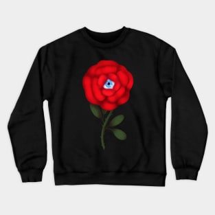 Horror rose with eye, vintage evil Halloween theme Crewneck Sweatshirt